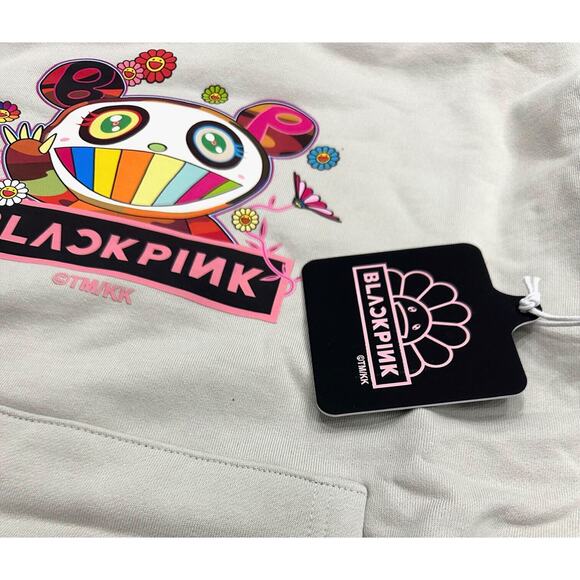 BLACKPINK Unisex X Takashi Murakami Panda 2 Hoodie Sweatshirt in Grey - Picture 3 of 4